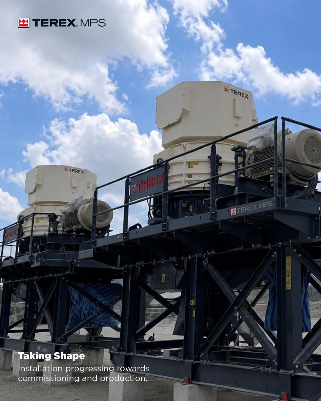 Crane Lifting Screener Into Position