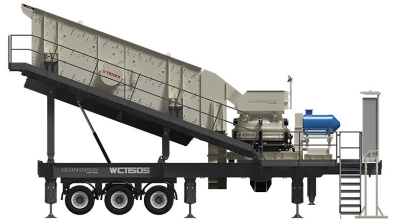 Right View of Cedarapids WC1150S cone screen plant