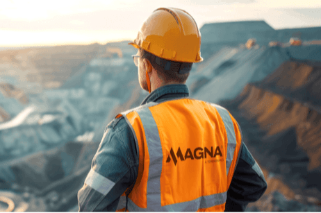 Man Overlooking Quarry Wearing MAGNA High Vis
