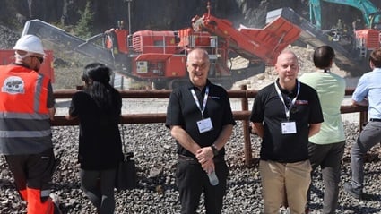 Terex MP Kieran Hegarty and Pat Brian at Hillhead
