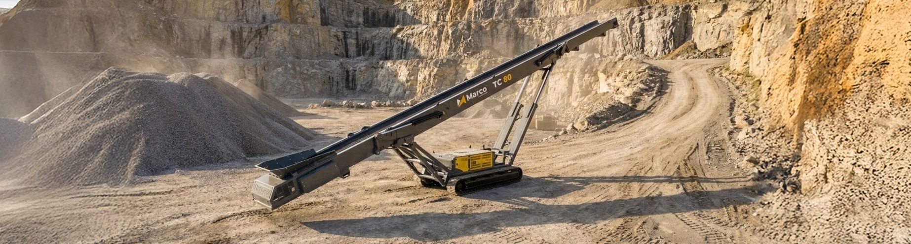 Marco Tracked Conveyor Working In Quarry