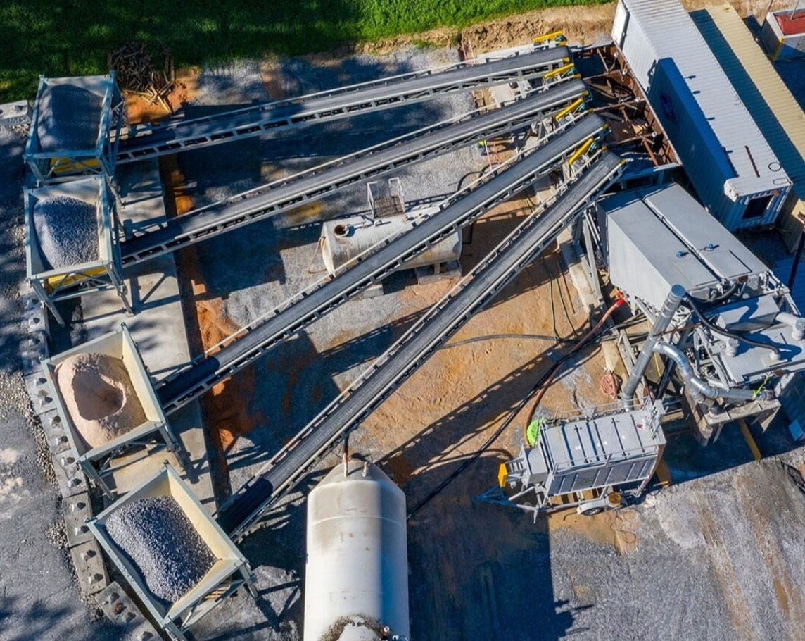 Overhead View of Concrete Feeder Plant