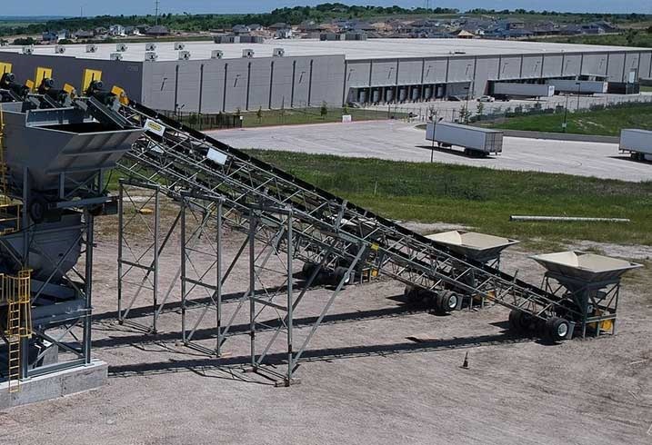 Portable Stacker Conveyors In Use