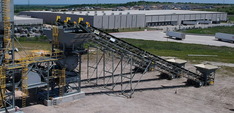 Portable Feeders Working In A Concrete Plant
