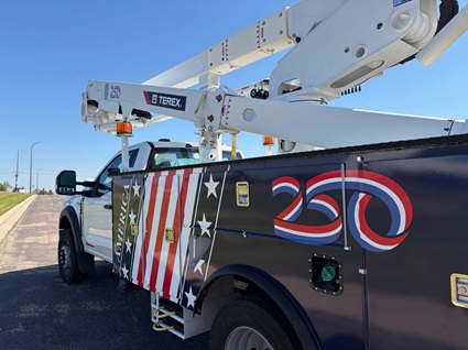 Custom-wrapped-bucket-trucks-celebrating-America’s-upcoming-250th-anniversary