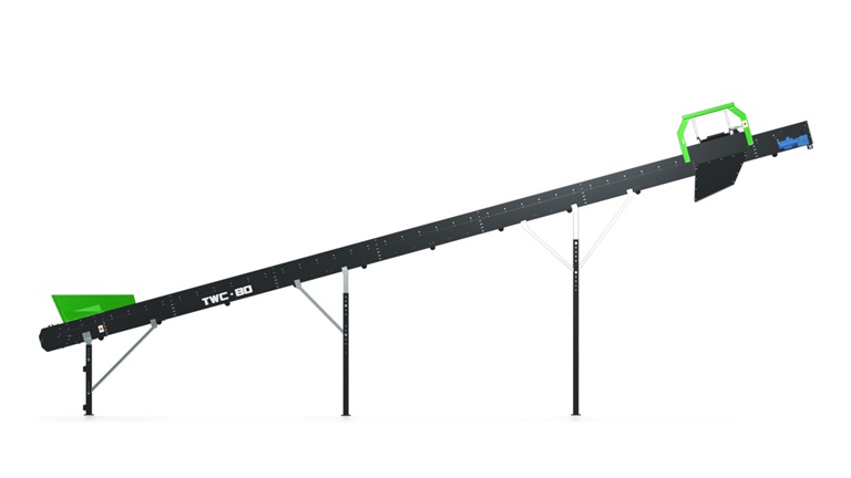 TMS-120 Overband Magnet on a Waste Conveyor