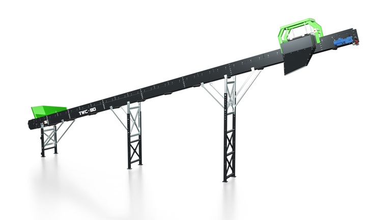 TMS-120 Metal Separator on a Waste Conveyor